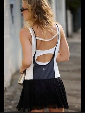 New Free People Movement Downtown Drop Shot Mini Dress